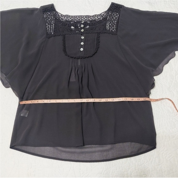 BNWT Daniel Rainn Gray with Black Detailing Short Sleeve Blouse. - Picture 10 of 11